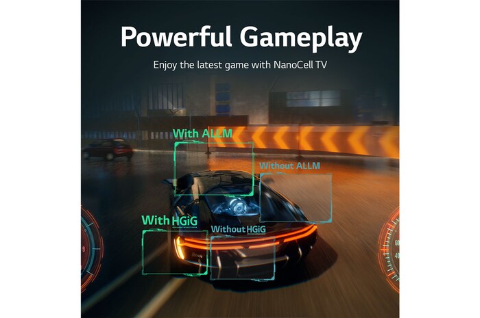 LG تلفزيون NanoCell من إل جي مقاس 55 بوصة من السلسلة NANO79، مع HDR (النطاق الديناميكي العالي) النشط بدقة 4K لتصميمات شاشة السينما وتقنية AI ThinQ للتلفزيون الذكي بنظام التشغيل WebOS , 55NANO796QA