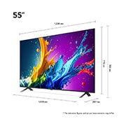 LG تلفزيون LG QNED AI QNED80 4K الذكي مقاس 55 بوصة المدعوم بجهاز التحكم AI Magic remote وميزة HDR10 وواجهة webOS24 طراز 55 عام (2024), 55QNED80T6B