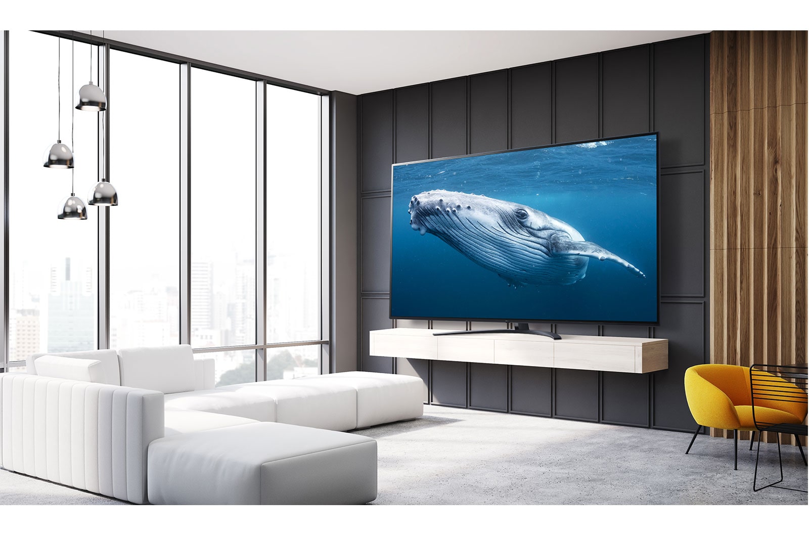 LG سلسلة تلفزيون LG UHD 4K‏ 65 بوصة UP81، بتصميم شاشة السينما الرائع بدقة 4K والمزود بتقنية Active HDR ونظام تشغيل WebOS بالإضافة إلى تقنية Smart AI ThinQ , 65UP8150PVB