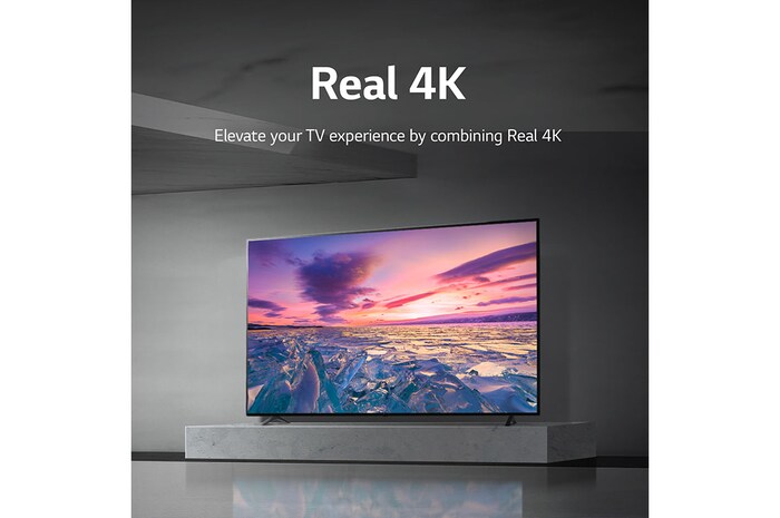 LG تلفزيون فائق الوضوح (UHD) من إل جي بدقة 4K مقاس 86 بوصة من السلسلة UQ9000، مع HDR (النطاق الديناميكي العالي) السينمائي لتصميمات شاشة السينما وتقنية AI ThinQ للتلفزيون الذكي بنظام التشغيل WebOS , 86UQ90006LC