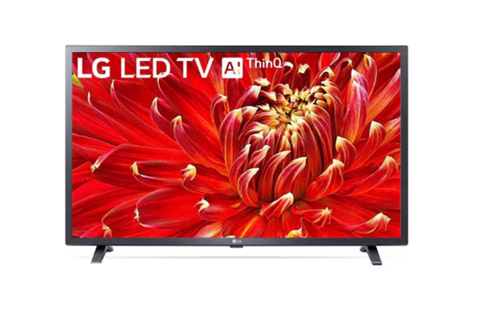 المنظر الأمامي لـ تلفزيون LED الذكي مقاس 43 بوصة LM6370 من LG، تلفزيون LED الذكي بتقنية Full HD HDR، تلفزيون w/ThinQ AI 43LM6370PVA