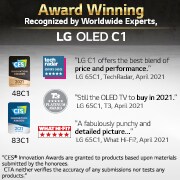 LG تلفزيون OLED 77 بوصة من مجموعة C1، بتصميم الشاشة السينمائية 4K وتقنية HDR السينمائية ومنصة WebOS الذكية وميزة تعتيم البكسل ThinQ AI, OLED77C1PVA