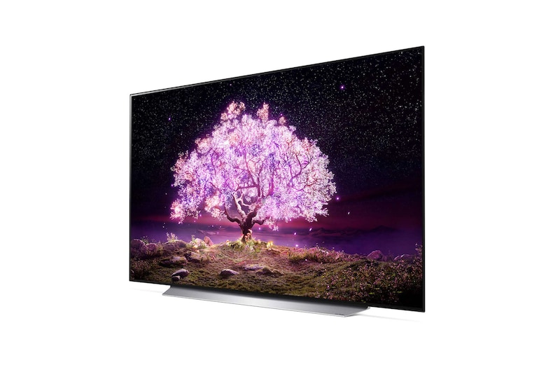 LG تلفزيون OLED 77 بوصة من مجموعة C1، بتصميم الشاشة السينمائية 4K وتقنية HDR السينمائية ومنصة WebOS الذكية وميزة تعتيم البكسل ThinQ AI, OLED77C1PVA