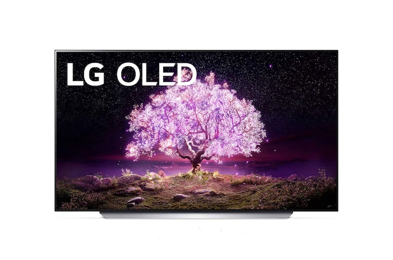 LG تلفزيون OLED 77 بوصة من مجموعة C1، بتصميم الشاشة السينمائية 4K وتقنية HDR السينمائية ومنصة WebOS الذكية وميزة تعتيم البكسل ThinQ AI, OLED77C1PVA