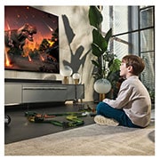 LG تلفاز LG OLED evo مقاس 77 بوصة من سلسلة C2، مع HDR (النطاق الديناميكي العالي) السينمائي بدقة 4K تصميم  سينمائى والمزوّد بإمكانية تعتيم البكسل بتقنية AI ThinQ للتلفزيون الذكي بنظام التشغيل WebOS, OLED77C26LA