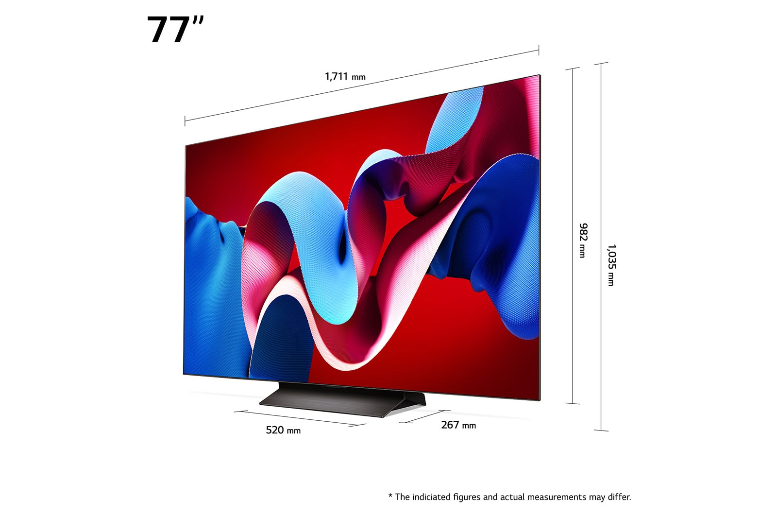 LG تلفزيون LG OLED evo AI C4 4K الذكي مقاس 77 بوصة المدعوم بجهاز التحكم AI Magic remote وتكنولوجيا الصوت Dolby Vision وواجهة webOS24 طراز  عام (2024), OLED77C46LA