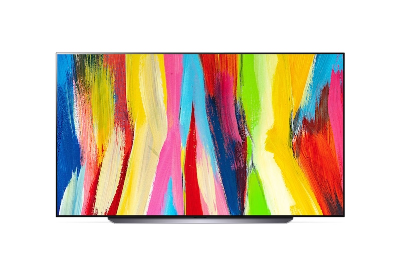 LG تلفاز LG OLED evo مقاس 83 بوصة من سلسلة C2، مع HDR (النطاق الديناميكي العالي) السينمائي بدقة 4K تصميم  سينمائى والمزوّد بإمكانية تعتيم البكسل بتقنية AI ThinQ للتلفزيون الذكي بنظام التشغيل WebOS, OLED83C26LA