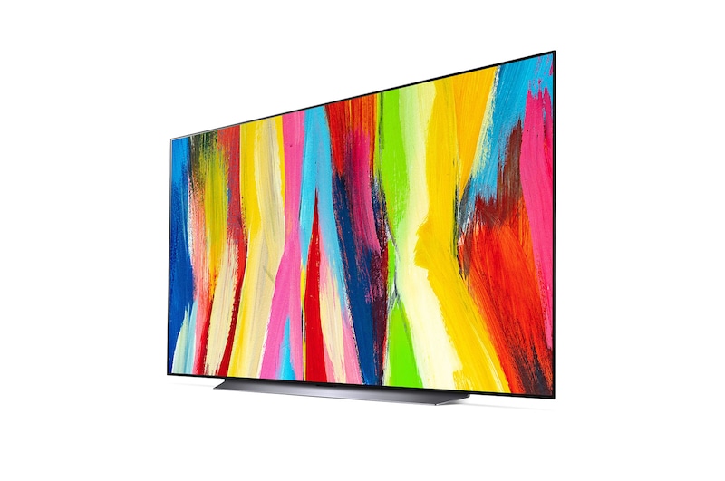 LG تلفاز LG OLED evo مقاس 83 بوصة من سلسلة C2، مع HDR (النطاق الديناميكي العالي) السينمائي بدقة 4K تصميم  سينمائى والمزوّد بإمكانية تعتيم البكسل بتقنية AI ThinQ للتلفزيون الذكي بنظام التشغيل WebOS, OLED83C26LA