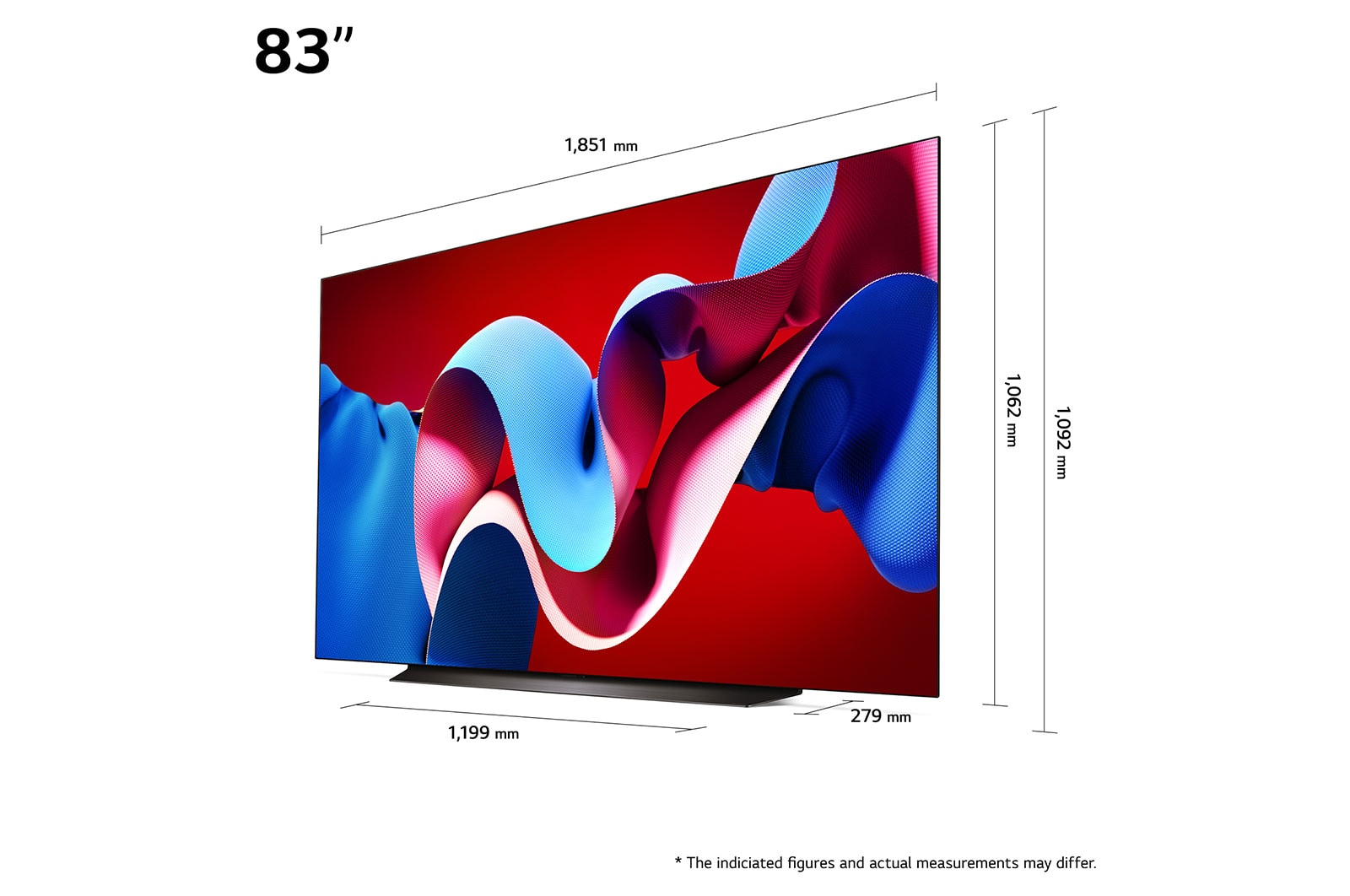 LG تلفزيون LG OLED evo AI C4 4K الذكي مقاس 83 بوصة المدعوم بجهاز التحكم AI Magic remote وتكنولوجيا الصوت Dolby Vision وواجهة webOS24 طراز  عام (2024), OLED83C46LA