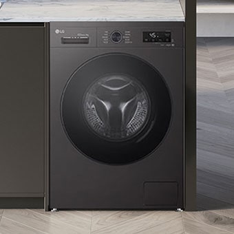 غسالة ملابس ال جى 9 كيلو 1400 لفة واي فاي أسود بلاتينيم F4Y2VYGYZ LG 4 يُظهر الجزء الداخلي للغسالة