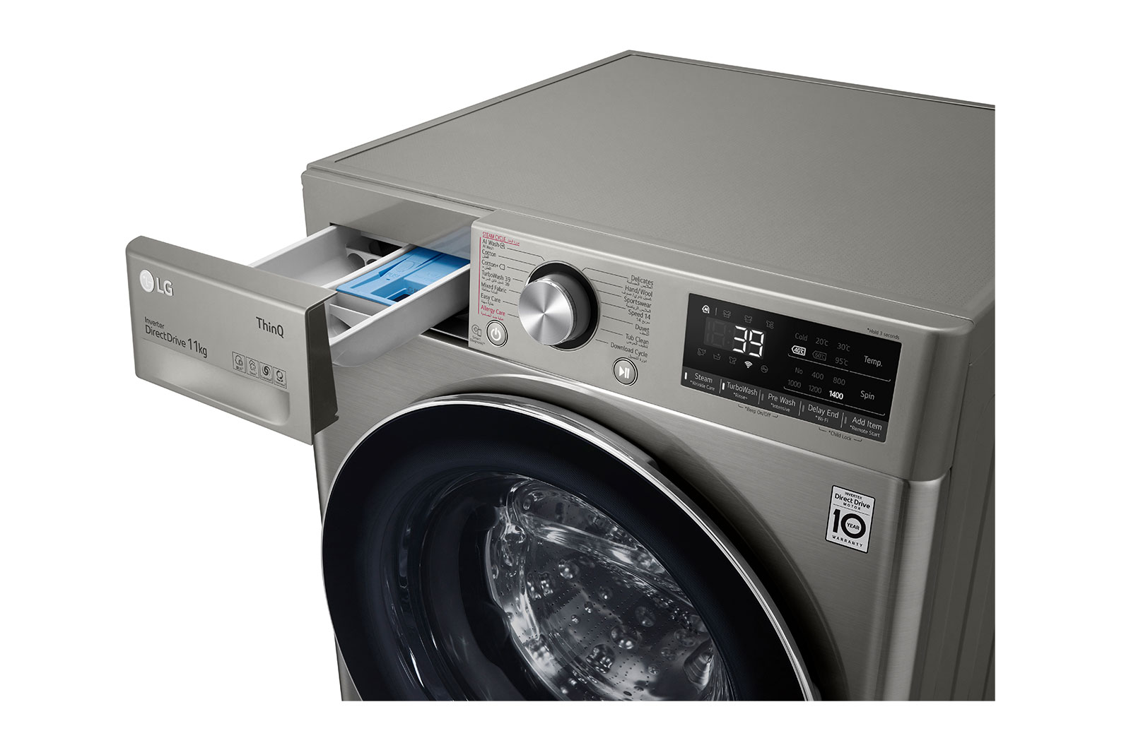 LG  غسالة فيفاتشى 11 كيلو بتكنولوجيا الذكاء الاصطناعي و الDirect Drive, F4Y9EWG2PV