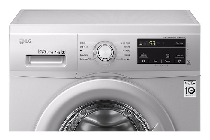 LG غسالة 7 كيلو , موتور الدفع المباشر ,6 حركات مختلفة , لوحة تحكم تعمل باللمس, FH2J3QDNG5