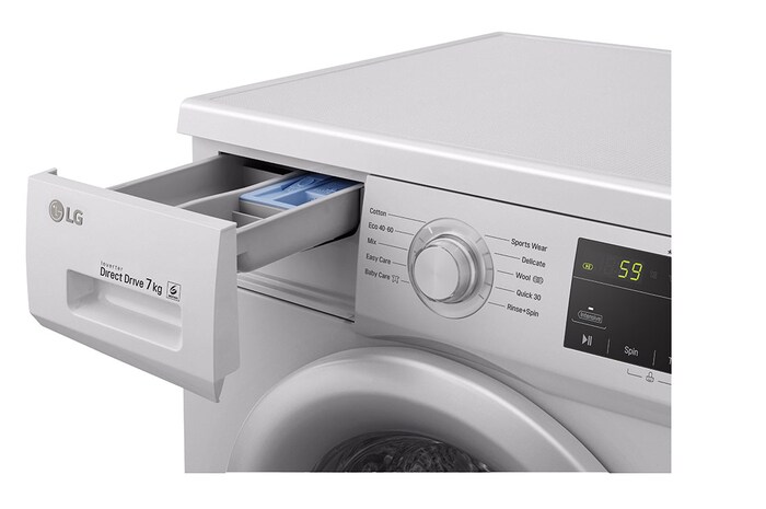 LG غسالة 7 كيلو , موتور الدفع المباشر ,6 حركات مختلفة , لوحة تحكم تعمل باللمس, FH2J3QDNG5