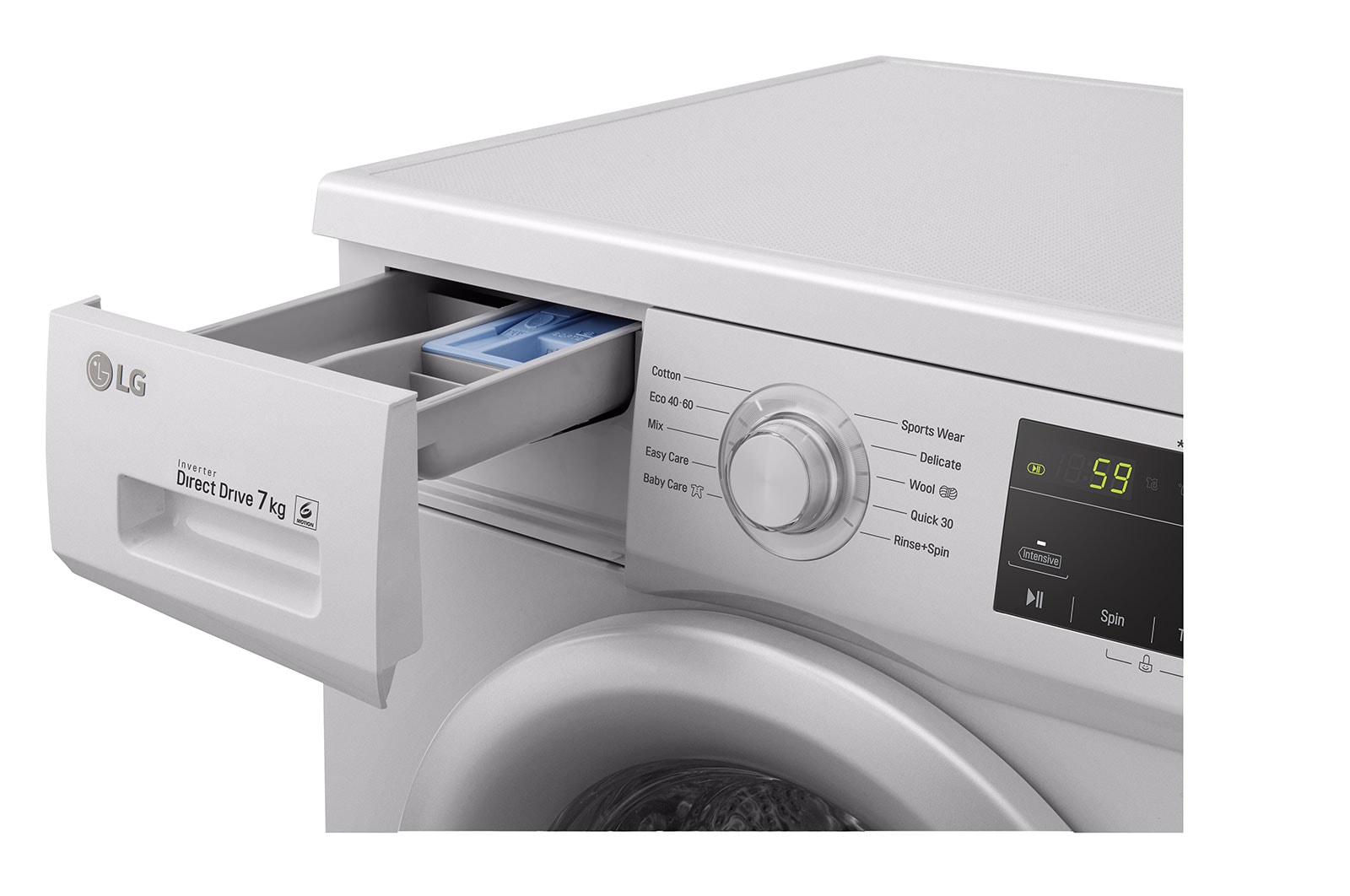 LG غسالة 7 كيلو , موتور الدفع المباشر ,6 حركات مختلفة , لوحة تحكم تعمل باللمس, FH2J3QDNG5