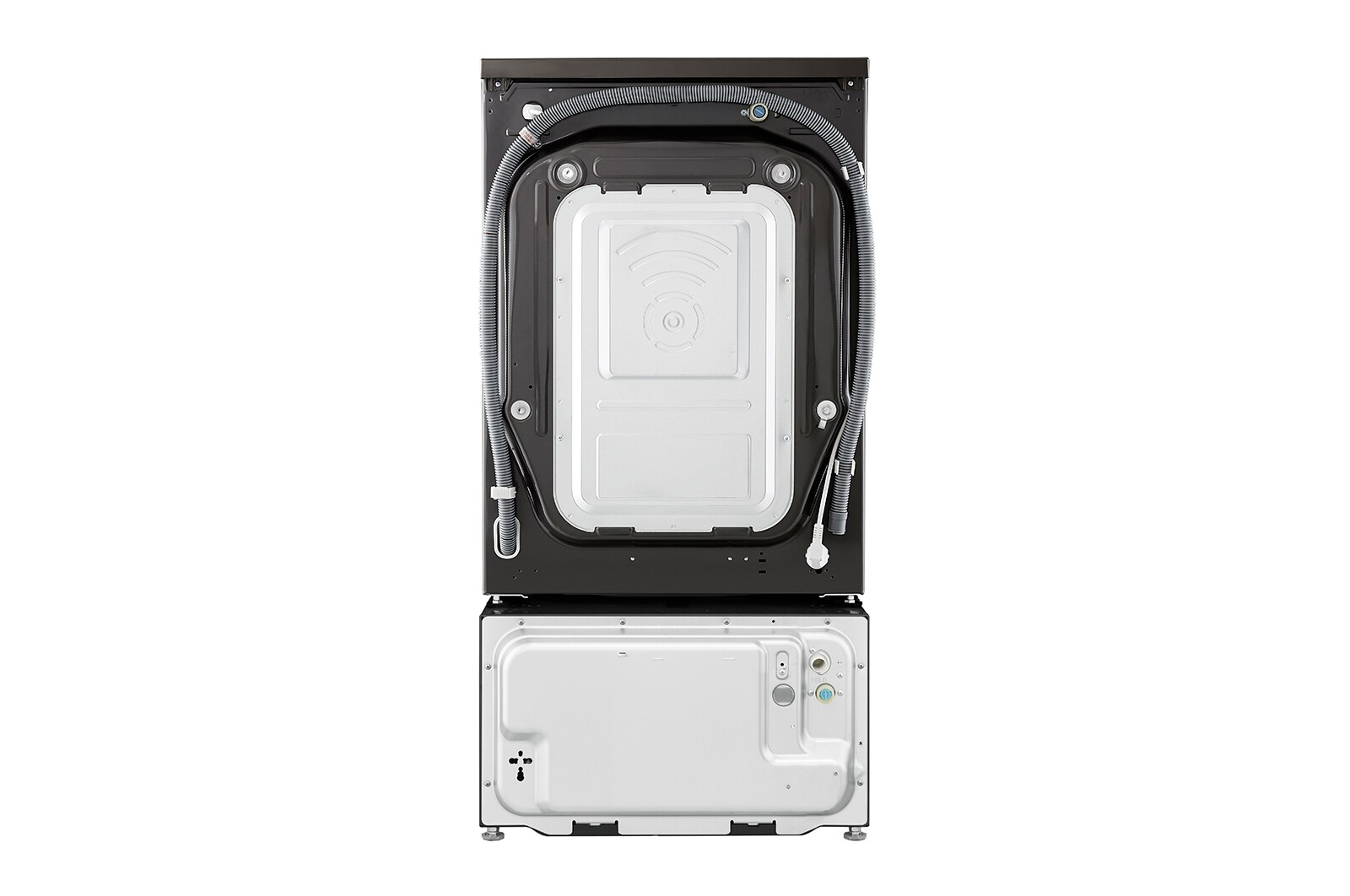 LG ™TWINWash من إل جي، غسالة ومجففة، 8/12 كجم، دفع مباشر بتقنية الذكاء الاصطناعي™، محرك الدفع المباشر 6حركات، تقنية البخار™، تقنية ThinQ, FT015V9BL