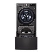 LG ™TWINWash من إل جي، غسالة ومجففة، 8/12 كجم، دفع مباشر بتقنية الذكاء الاصطناعي™، محرك الدفع المباشر 6حركات، تقنية البخار™، تقنية ThinQ, FT015V9BL