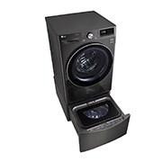 LG ™TWINWash من إل جي، غسالة ومجففة، 8/12 كجم، دفع مباشر بتقنية الذكاء الاصطناعي™، محرك الدفع المباشر 6حركات، تقنية البخار™، تقنية ThinQ, FT015V9BL
