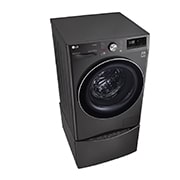 LG ™TWINWash من إل جي، غسالة ومجففة، 8/12 كجم، دفع مباشر بتقنية الذكاء الاصطناعي™، محرك الدفع المباشر 6حركات، تقنية البخار™، تقنية ThinQ, FT015V9BL