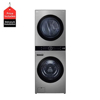 المنظر الأمامي لـ 21/16 كجم LG WashTower™ مع التحكم المركزي FWT2116SS