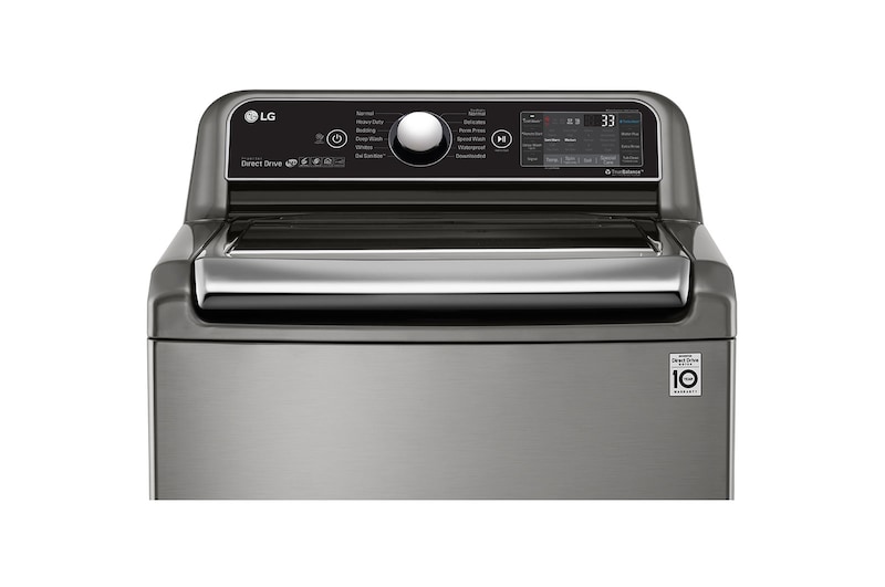 LG غسالة 25 كيلو تحميل علوي ,موتور الدفع المباشر ,خاصية Turbo Wash 3D باب هيدروليك للغلق الهادئ ,بخار, T2572EFHST