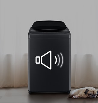 There is a sound icon on the washing machine.