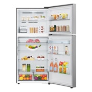 'صورة أمامية للمنتج مفتوحًا مع ظهور الطعام المخزن