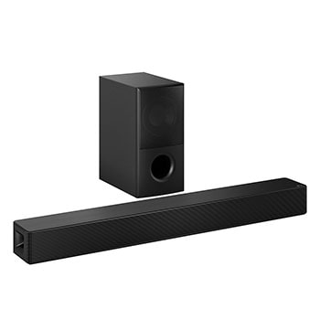 صورة أمامية لمكبر الصوت Soundbar ومضخم الصوت في وضع متوازي