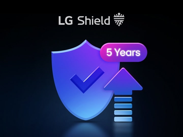 Shield with a checkmark beside an arrow pointing up to showcase continuous upgrades for protection.