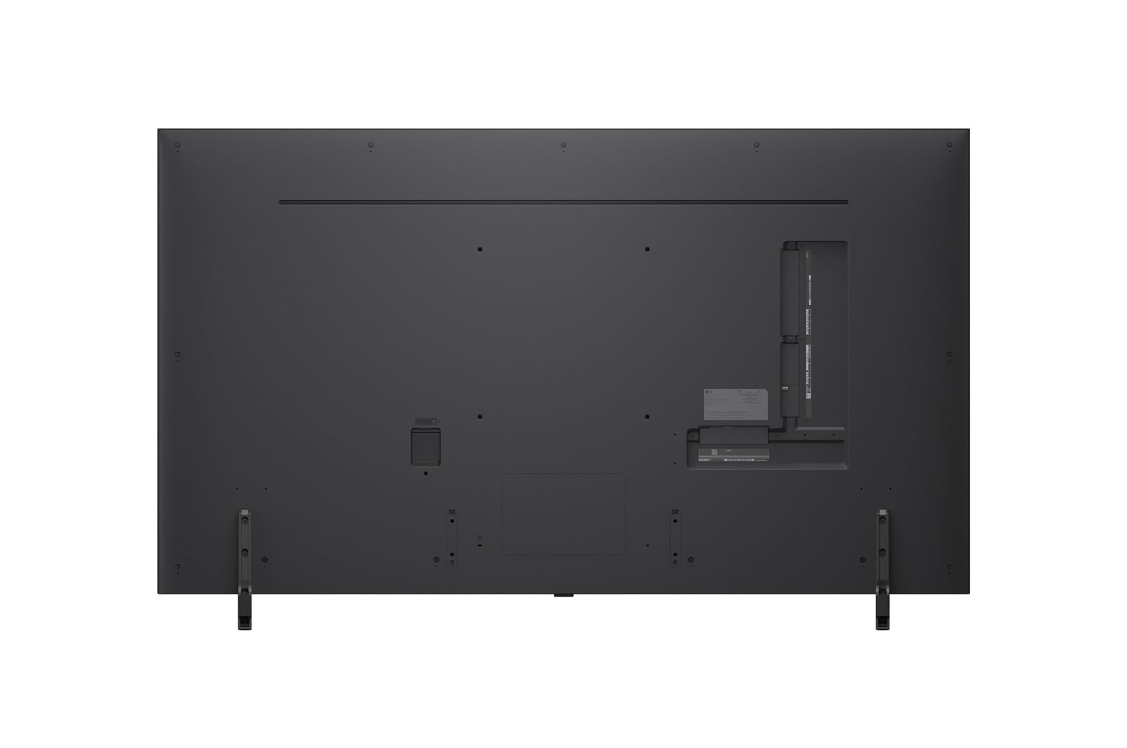 Rear view of LG QNED80 TV