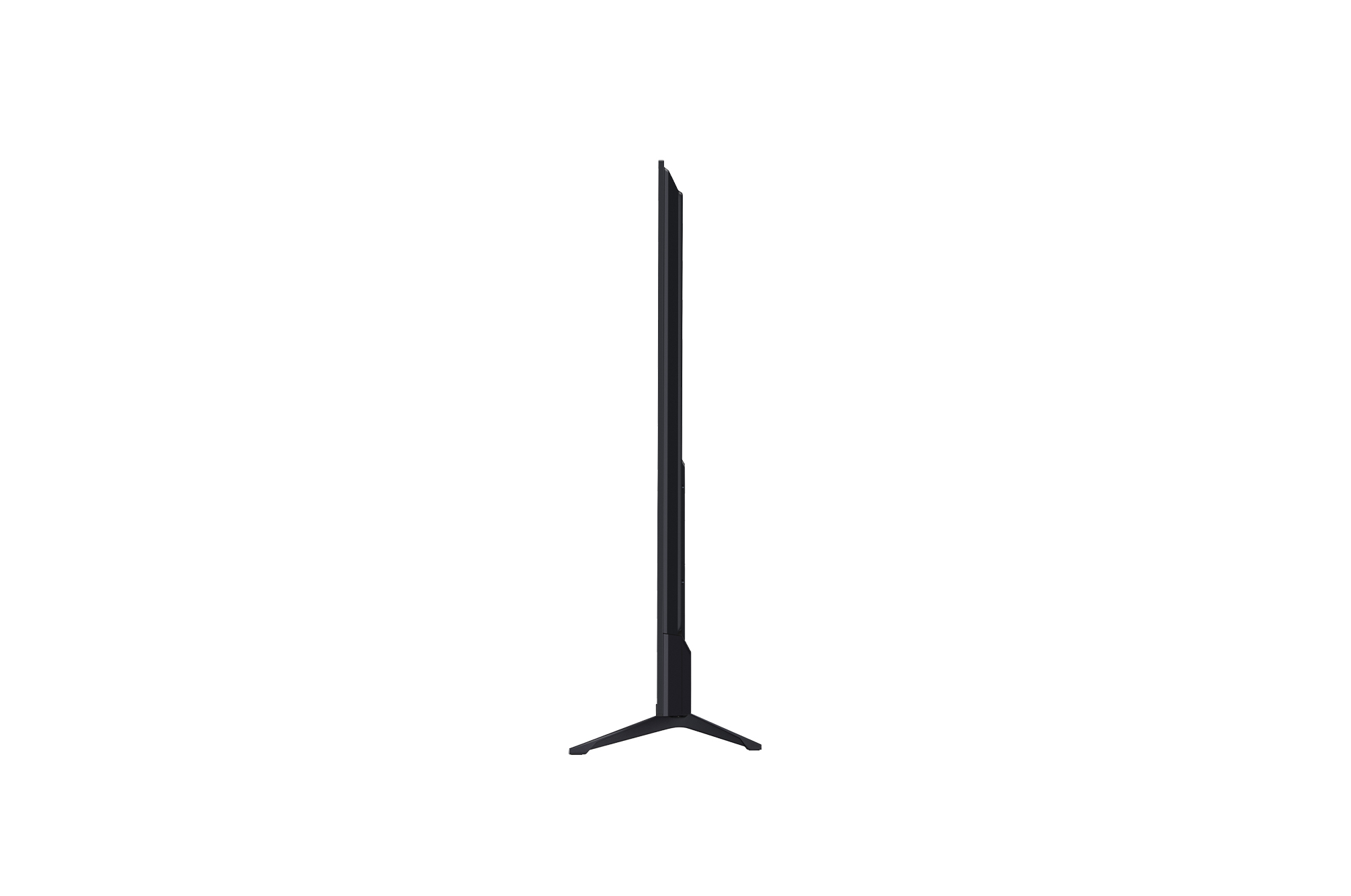 Left-facing side view of LG UHD UA75 TV.