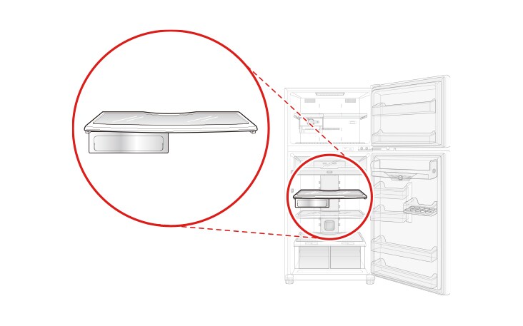 The shelf is located inside the refrigerator