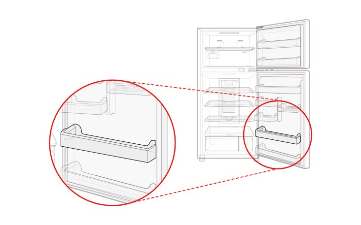 There is a basket at the bottom of the refrigerator compartment	