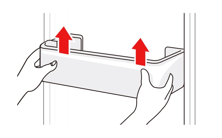 Hold both edges of the basket and remove it by lifting it upward