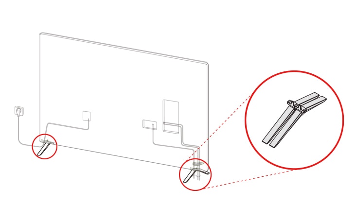 The TV Pedestal Stand is mounted on the bottom of the product