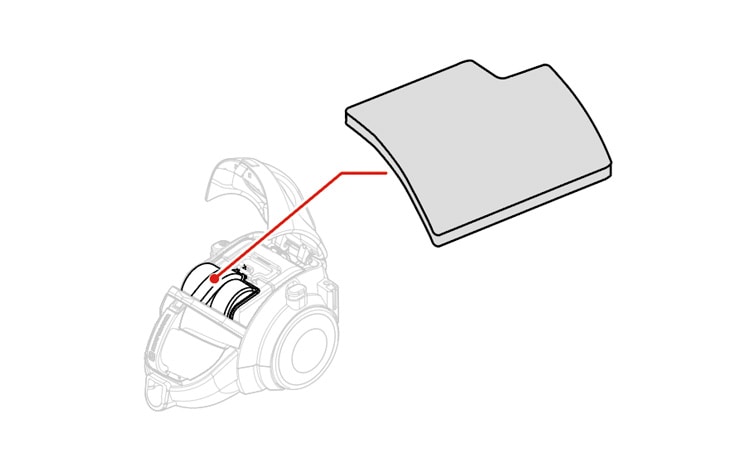 The air filter is located inside the main body of the cyclone vacuum cleaner