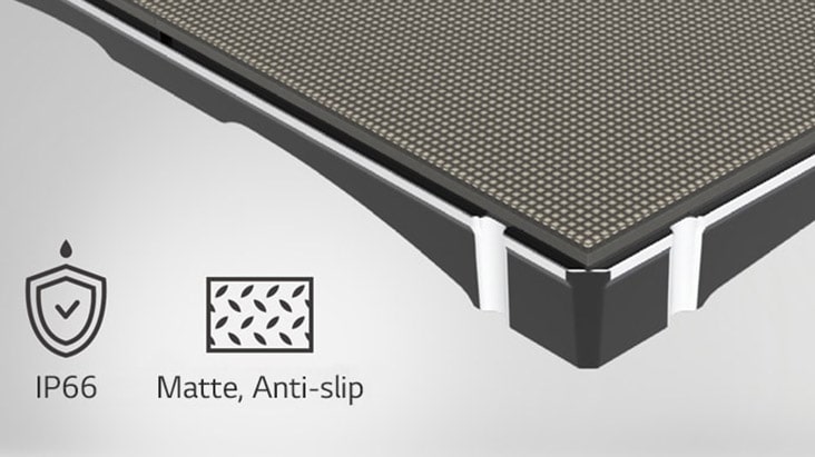 LFCM is developed with an anti-slip and anti-reflective surface with IP65 protection, and features color uniformity in terms of its visual performance.