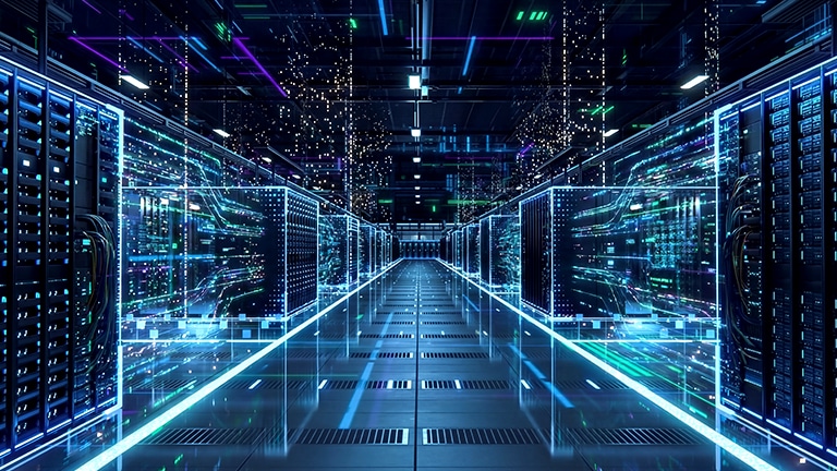 LG HVAC blog cover featuring a guide for energy-efficient Data Center Cooling.