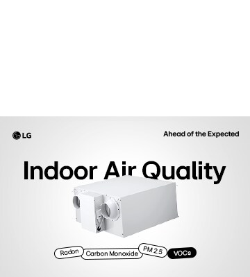 LG HVAC blog cover indicating IAQ equipment with several factors listed below the embolden text of 'Indoor Air Quality'.
