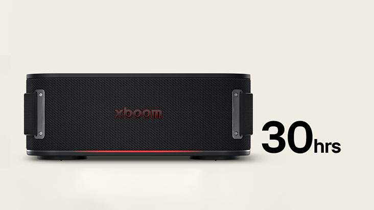 Front view of xboom Bounce with its light on.