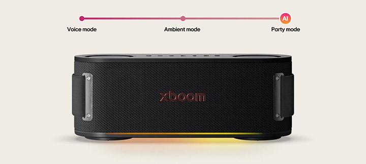 Front view of xboom Bounce with its light on.