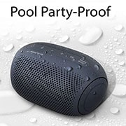 LG XBOOM Go PL2 Portable Wireless Bluetooth Speaker, IPX5 Water-Resistant Compact Wireless Party Speaker with up to 10 Hours playback, Black, PL2