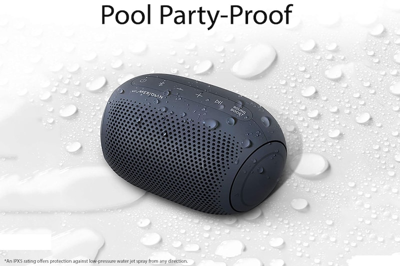 LG XBOOM Go PL2 Portable Wireless Bluetooth Speaker, IPX5 Water-Resistant Compact Wireless Party Speaker with up to 10 Hours playback, Black, PL2