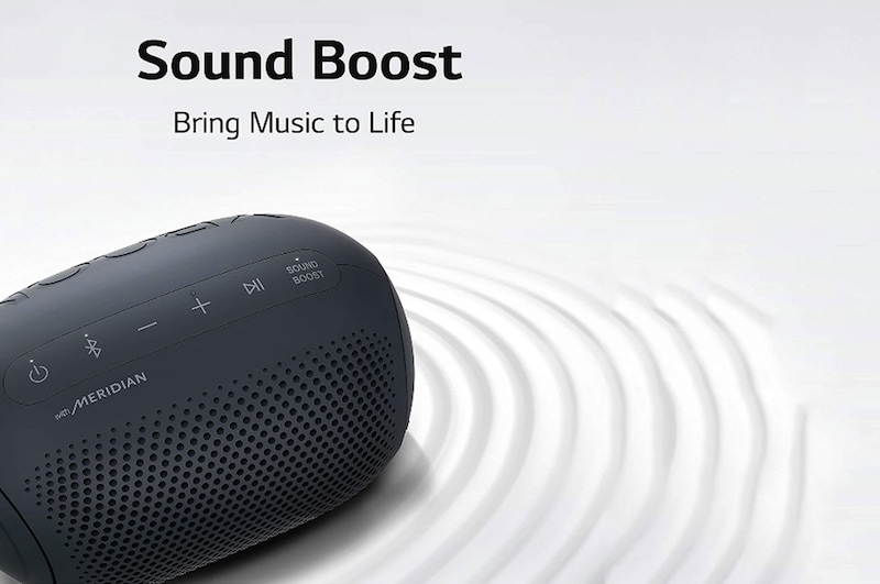 LG XBOOM Go PL2 Portable Wireless Bluetooth Speaker, IPX5 Water-Resistant Compact Wireless Party Speaker with up to 10 Hours playback, Black, PL2