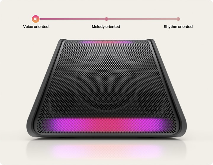 xboom Stage 301 is placed with its light on.