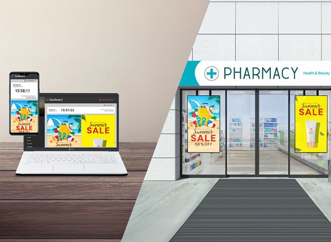 Users can operate and control their displays through a mobile phone and a laptop.