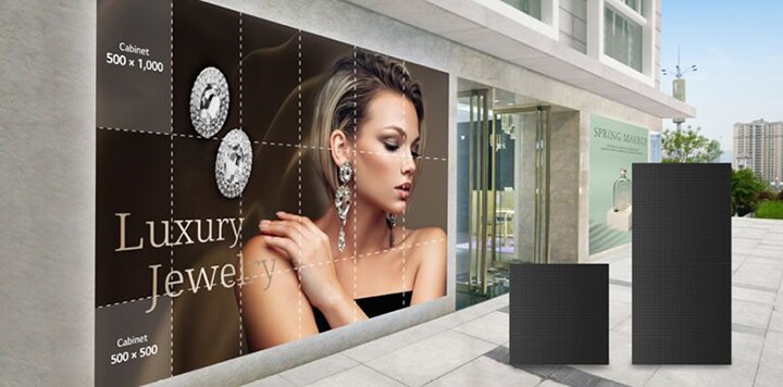 Curved LED walls are installed in a studio.