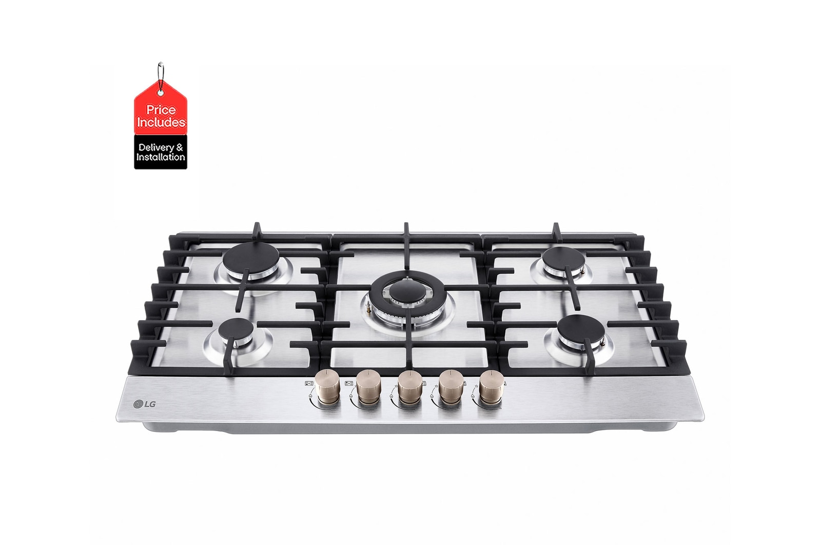 Front Image|LG Gas Cooktop 5 Burners 90cm Stainless Steel|CG5Z3626S