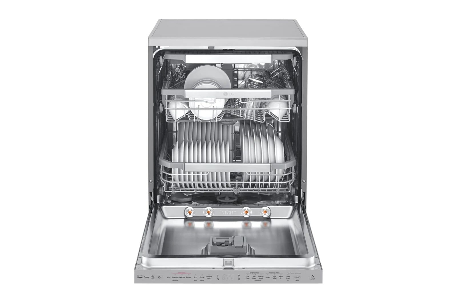 LG 14 Persons, LG Dishwasher QuadWash™ Steam, Noble Steel, DFB325HS