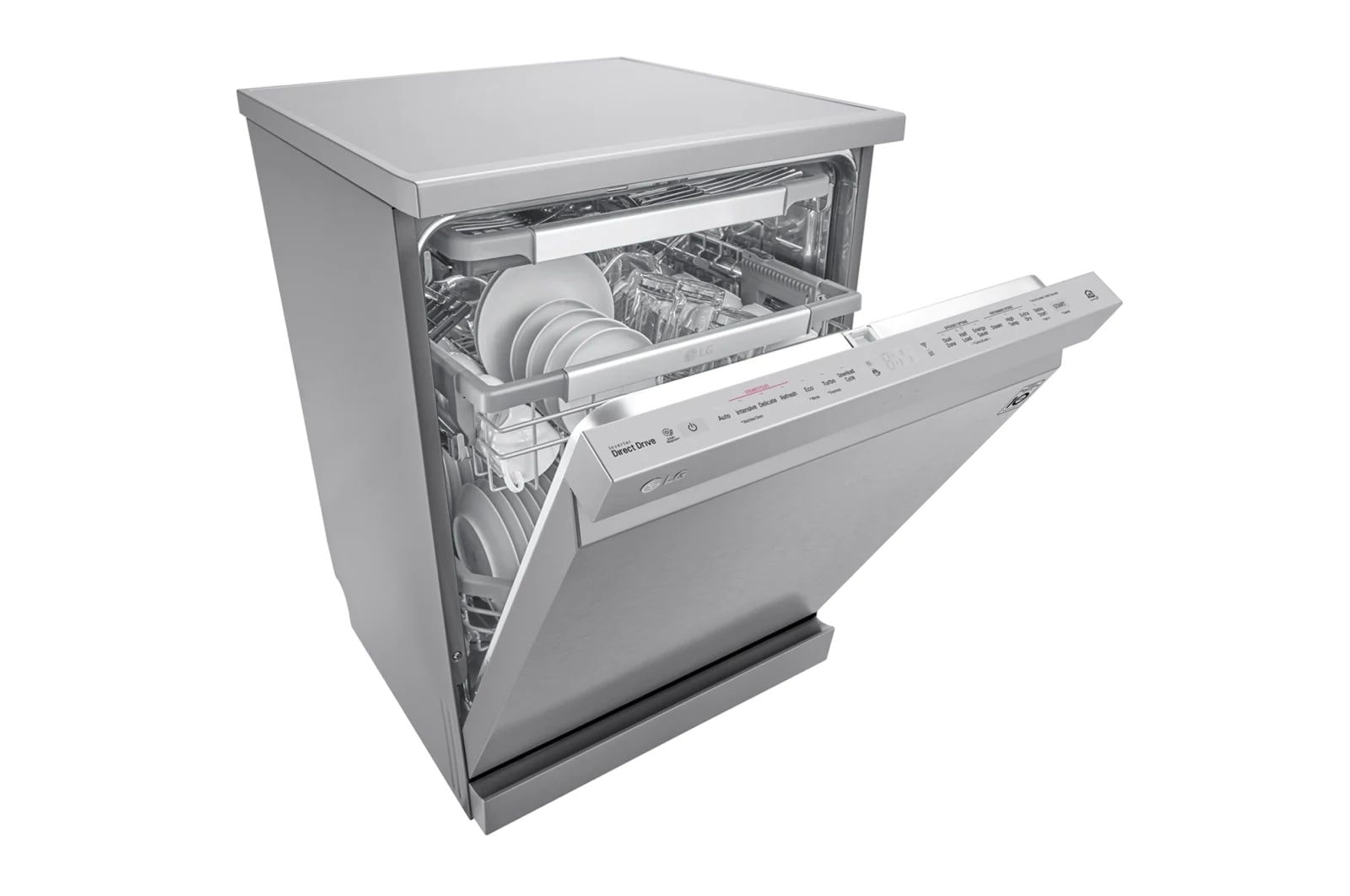 LG 14 Persons, LG Dishwasher QuadWash™ Steam, Noble Steel, DFB325HS