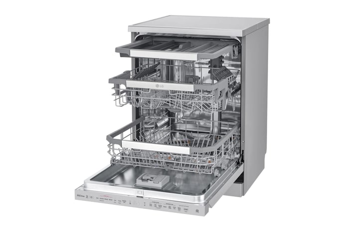 LG 14 Persons, LG Dishwasher QuadWash™ Steam, Noble Steel, DFB325HS